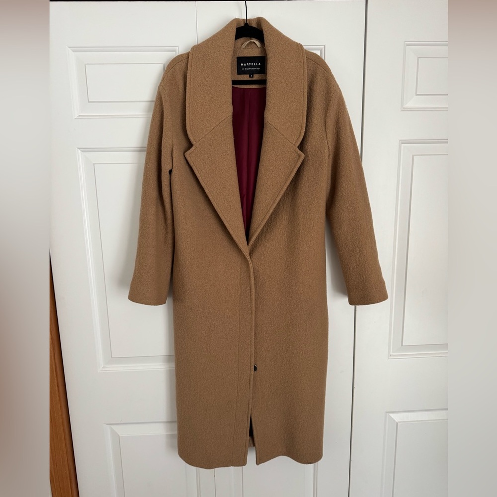 Marcella Elizabeth Coat
Camel with Burgundy Lining